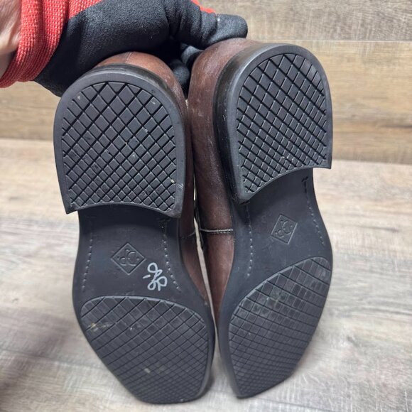 Donald Pliner Pole 120 Brown Leather Square Toe Loafers Men's Size 10 - Picture 4 of 6